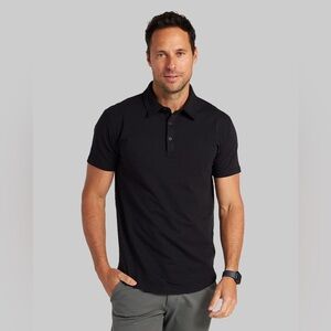 NWT BYLT Drop-Cut: LUX Polo in Black